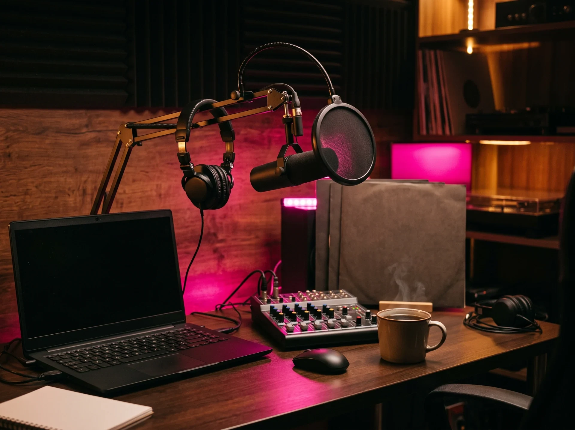 Frank in de studio van Frenque Radio